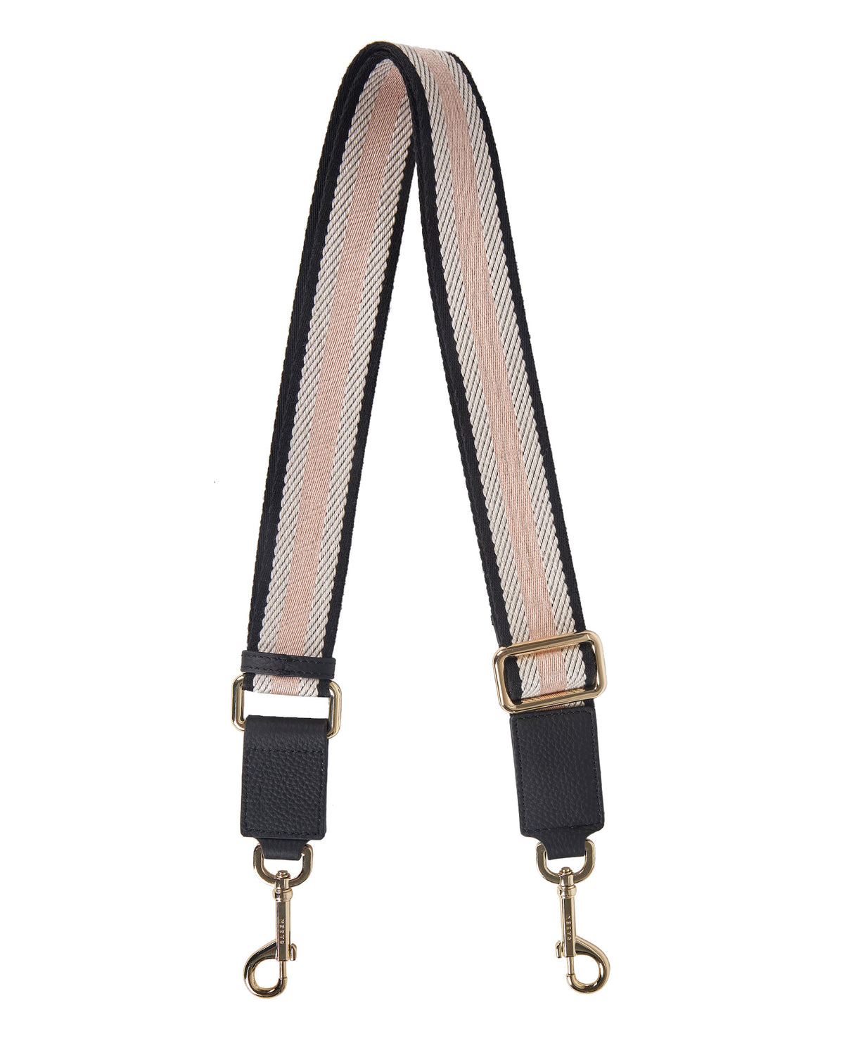 Feature Strap Webbing Black + White + Blush