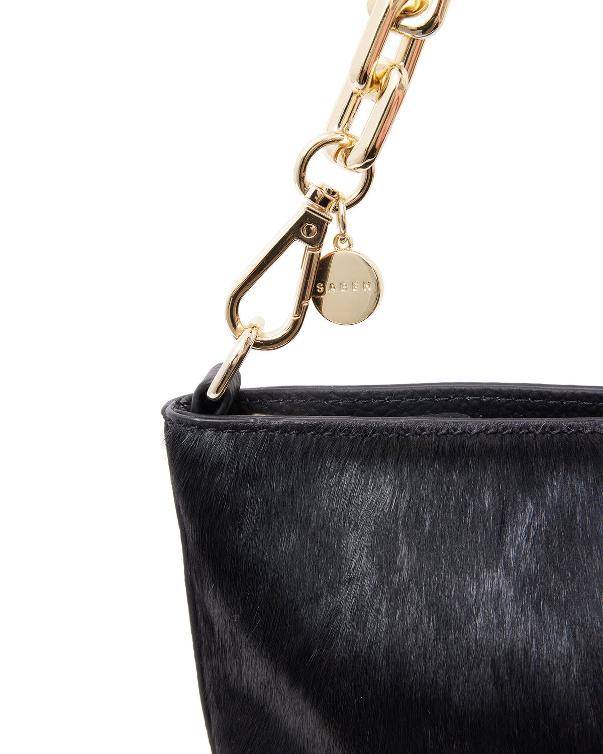 Claudette Crossbody Black + Black Haircalf