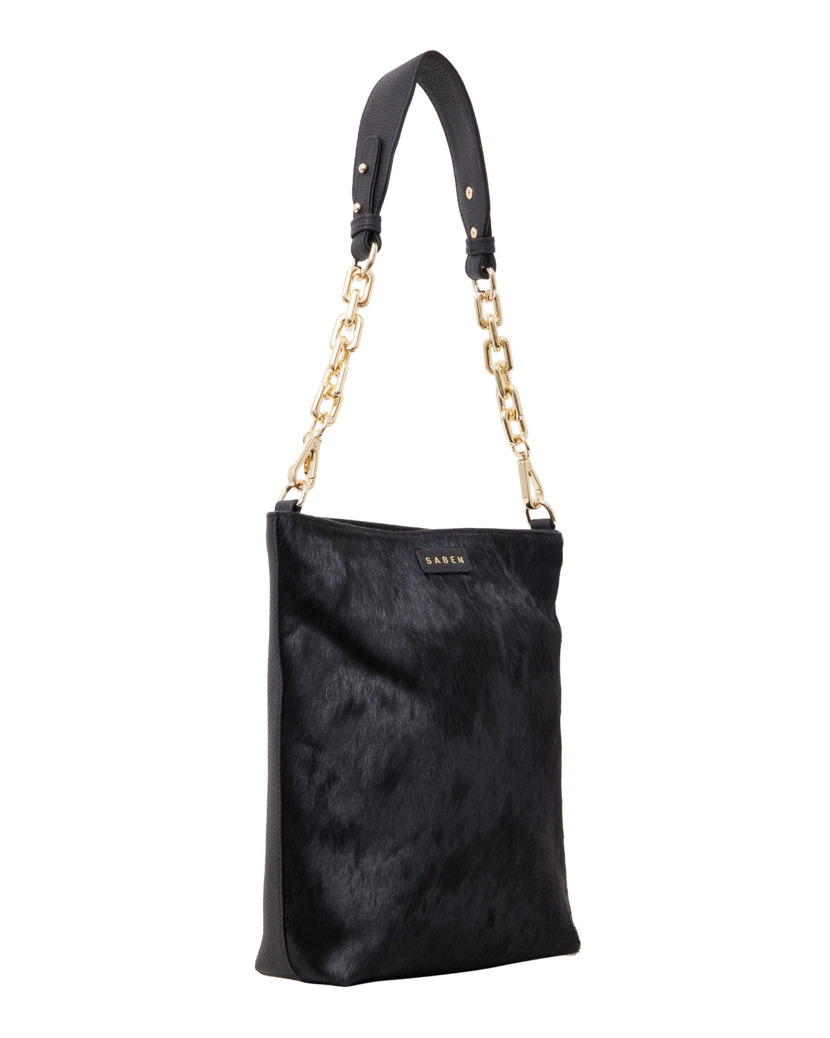 Claudette Crossbody Black + Black Haircalf