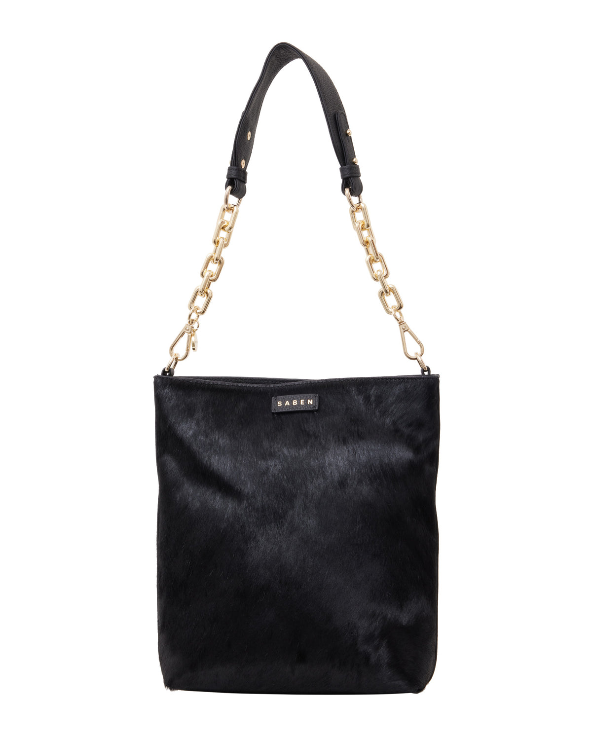 Claudette Crossbody Black + Black Haircalf