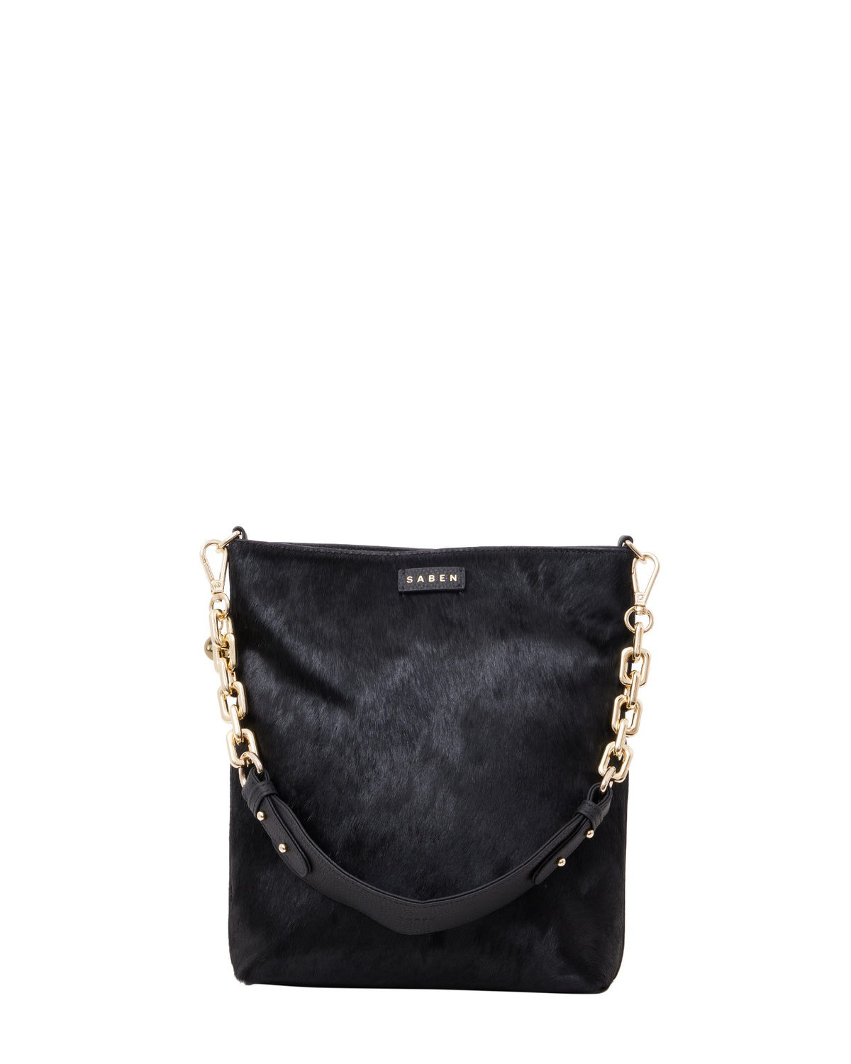 Claudette Crossbody Black + Black Haircalf