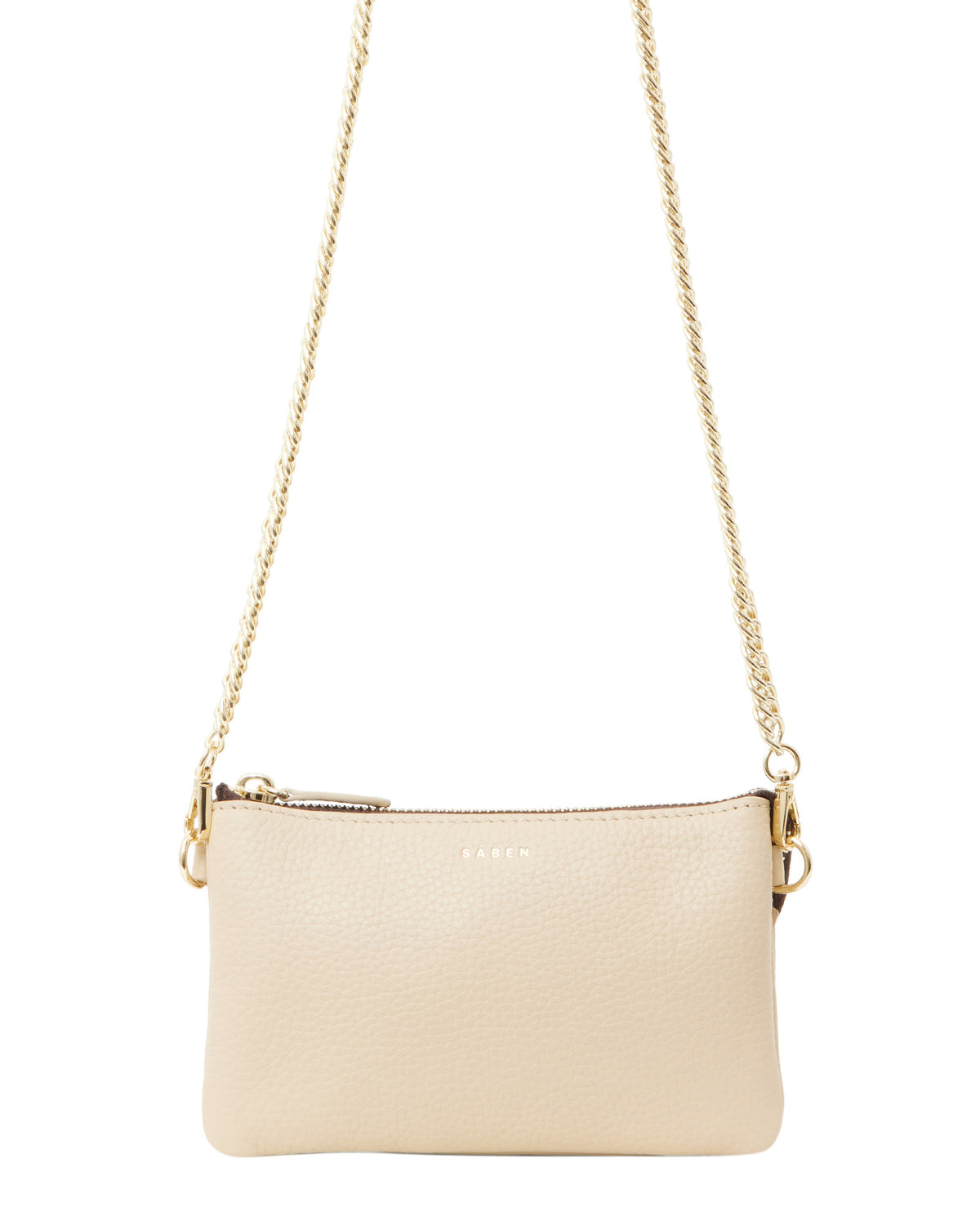 Lily Mini Bag Biscotti + Gold Curb Chain