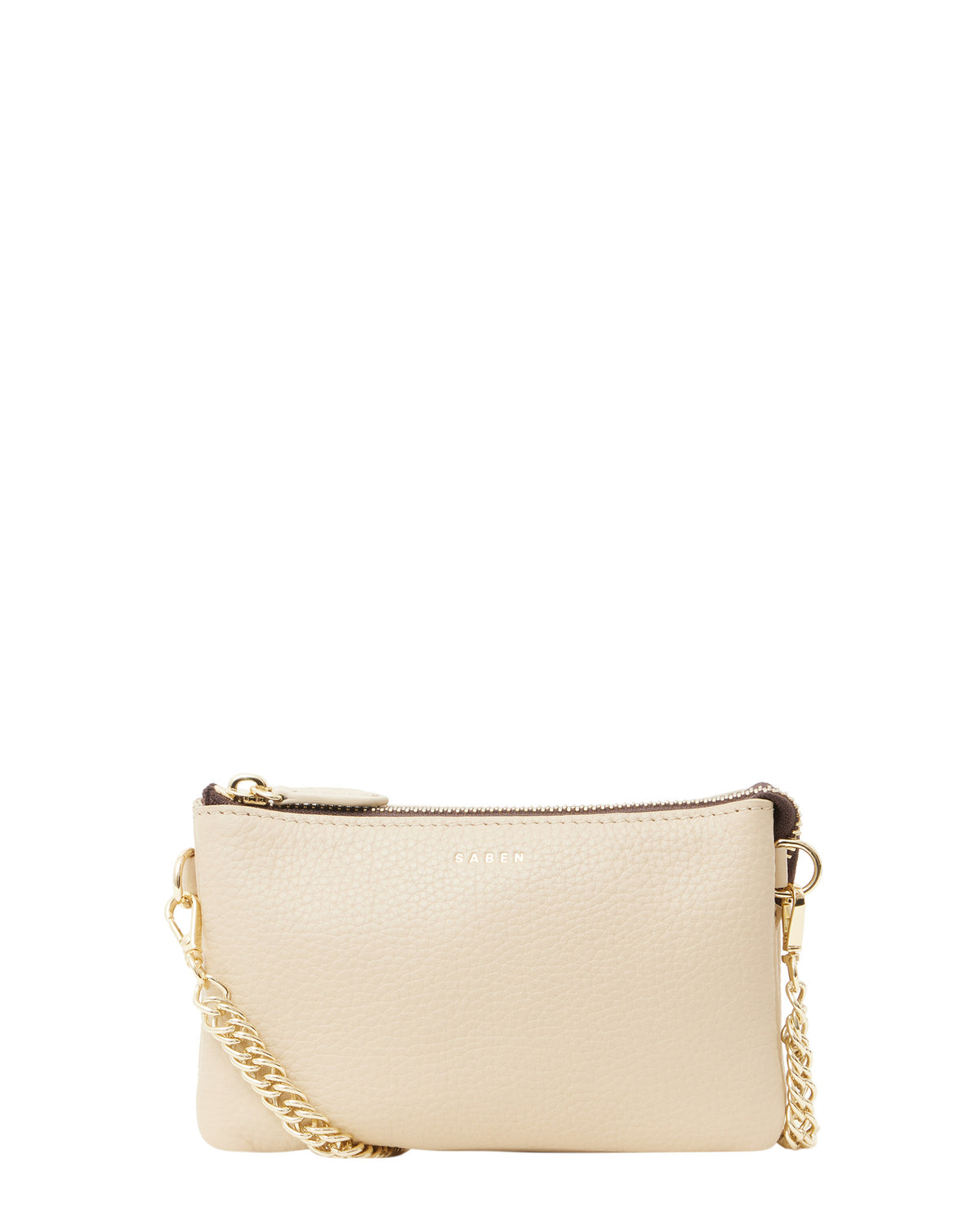 Lily Mini Bag Biscotti + Gold Curb Chain